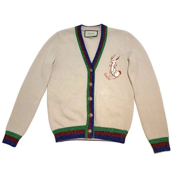 Gucci size small bunny rabbit wool cream cardigan - NWT - Picture 1 of 11